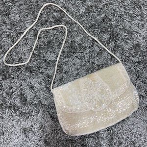White beaded purse